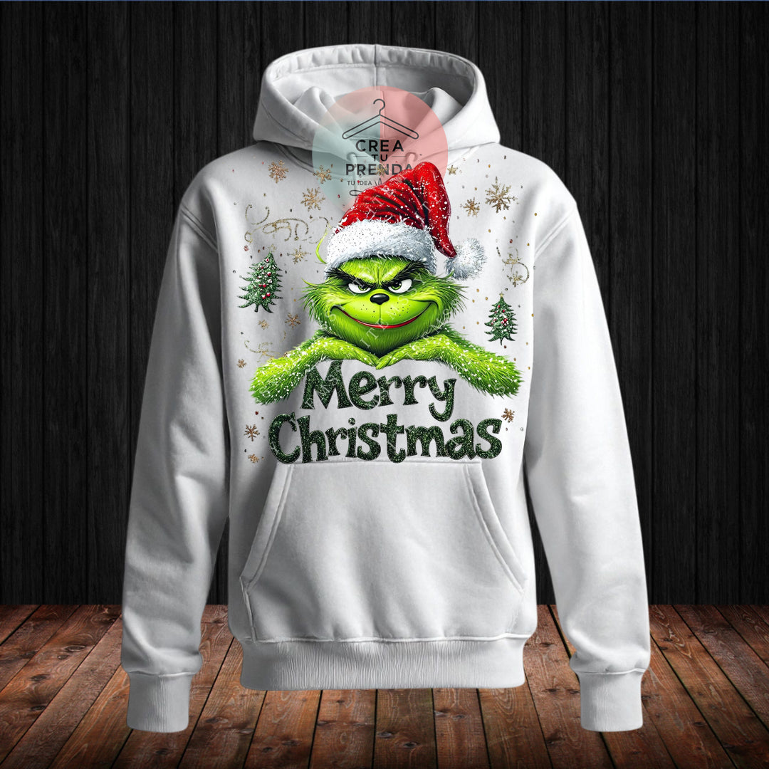 Polerón Canguro Grinch Merry Christmas